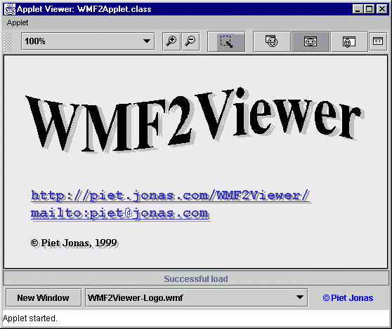Screenshot of the WMF2Applet